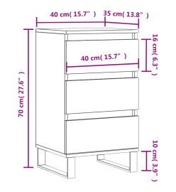 Buffet blanc 40x35x70 cm bois d’ingénierie