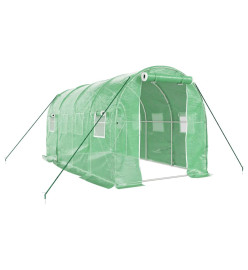 Serre avec cadre en acier vert 8 m² 4x2x2 m