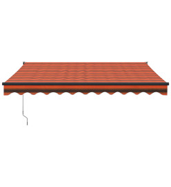 Auvent rétractable orange et marron 3x2,5 m tissu et aluminium