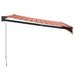 Auvent rétractable orange et marron 3x2,5 m tissu et aluminium