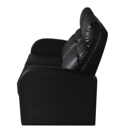 Fauteuil inclinable à LED à 2 places cuir artificiel noir