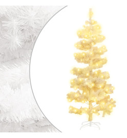 Arbre de Noël hélicoïdal pré-éclairé et support blanc 180cm PVC