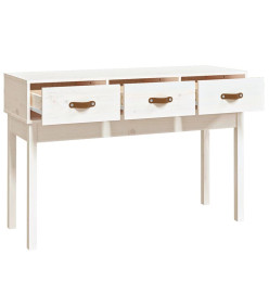 Table console Blanc 114x40x75 cm Bois massif de pin