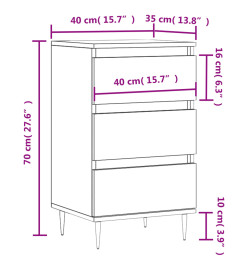 Buffet chêne sonoma 40x35x70 cm bois d'ingénierie