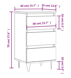 Buffet sonoma gris 40x35x70 cm bois d'ingénierie