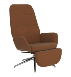 Chaise de relaxation avec repose-pied Marron Tissu microfibre