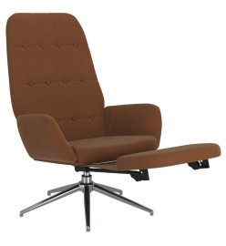 Chaise de relaxation avec repose-pied Marron Tissu microfibre