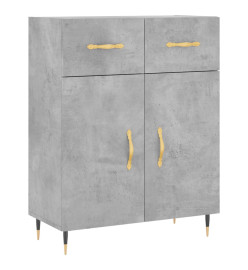 Buffet haut Gris béton 69,5x34x180 cm Bois d'ingénierie