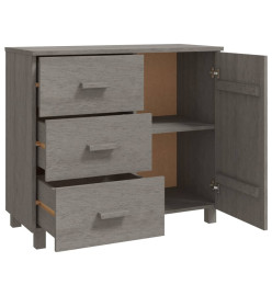 Buffet HAMAR Gris clair 90x40x80 cm Bois massif de pin