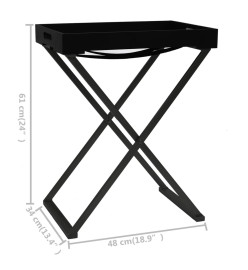 Table pliable Noir 48x34x61 cm MDF