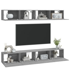 Meubles TV muraux 4 pcs Sonoma gris 100x30x30 cm