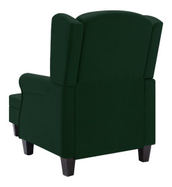 Fauteuil avec repose-pied Vert foncé Tissu