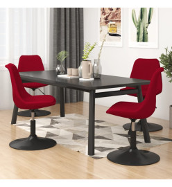 Chaises à dîner pivotantes 4 pcs Rouge Velours