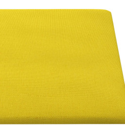 Panneaux muraux 12 pcs Jaune 30x15 cm Tissu 0,54 m²