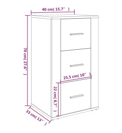 Buffet Chêne sonoma 40x33x70 cm Bois d'ingénierie