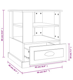 Table d'appoint blanc 50x50x60 cm bois d’ingénierie