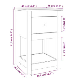 Tables de chevet 2 pcs Marron miel 40x35x61,5 cm Pin solide