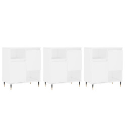 Buffets 3 pcs Blanc Bois d'ingénierie