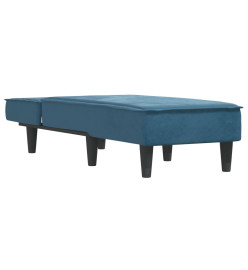 Chaise longue bleu velours