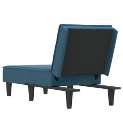 Chaise longue bleu velours