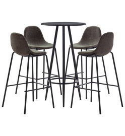 Ensemble de bar 5 pcs Tissu Gris foncé