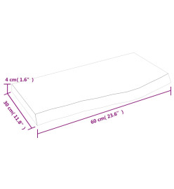 Comptoir de salle de bain gris foncé 60x30x4 cm bois traité