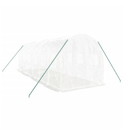 Serre avec cadre en acier blanc 12 m² 6x2x2 m