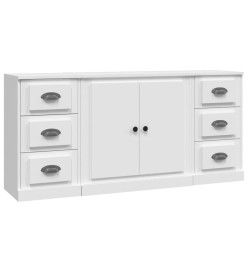 Buffets 3 pcs Blanc Bois d'ingénierie