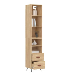 Buffet haut Chêne sonoma 34,5x34x180 cm Bois d'ingénierie