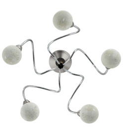 Plafonnier avec abat-jour ronds en verre pour 5 LED G9