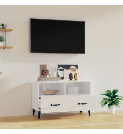 Meuble TV Blanc brillant 80x36x50 cm Bois d'ingénierie