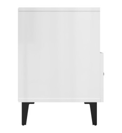 Meuble TV Blanc brillant 80x36x50 cm Bois d'ingénierie