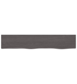 Étagère murale gris foncé 100x20x2 cm bois chêne massif traité