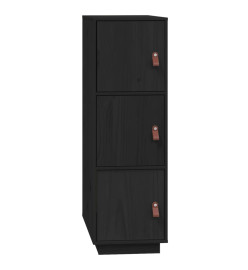 Buffet haut Noir 34x40x108,5 cm Bois massif de pin