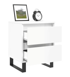 Tables de chevet 2 pcs blanc brillant 40x35x50 cm