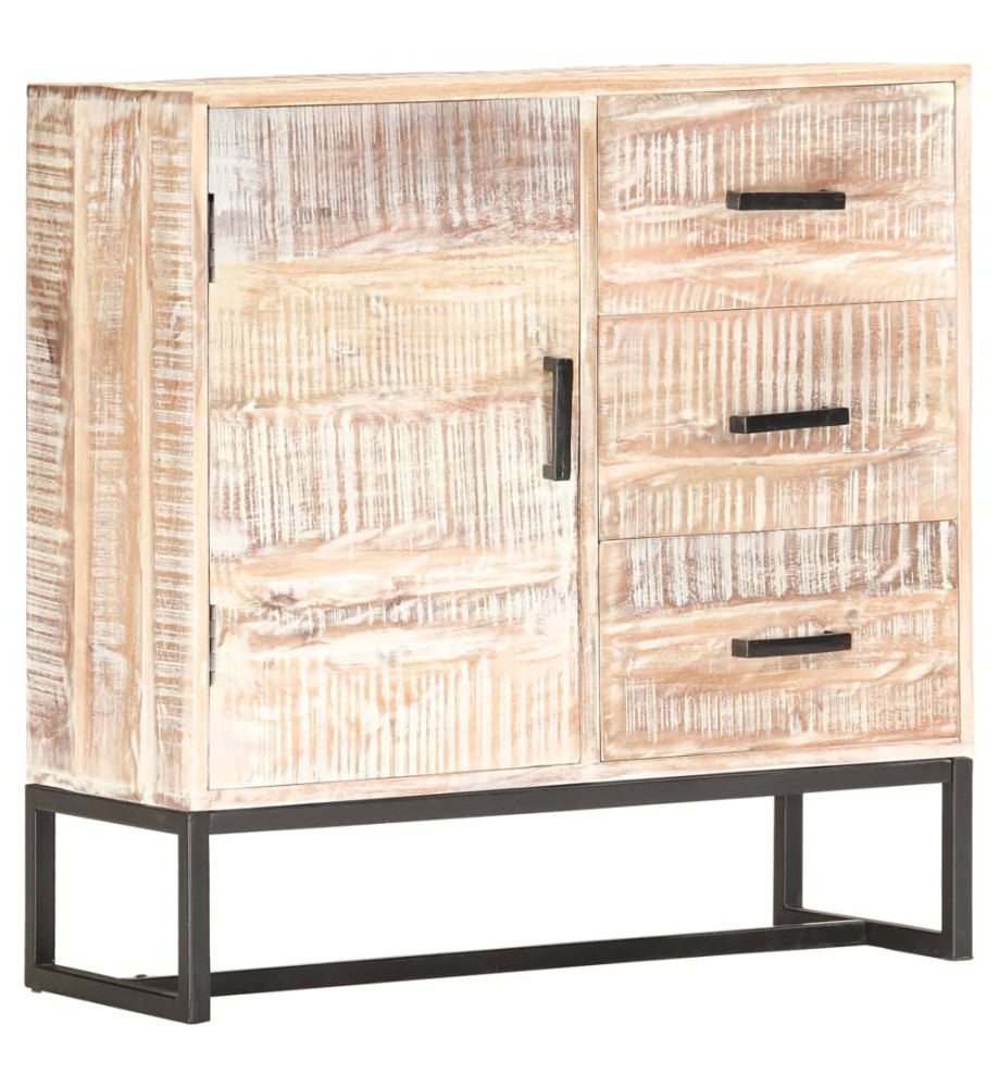 Buffet Blanc 73x30x75 cm Bois d'acacia massif