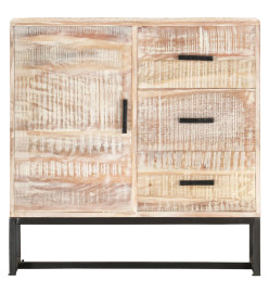 Buffet Blanc 73x30x75 cm Bois d'acacia massif