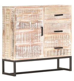 Buffet Blanc 73x30x75 cm Bois d'acacia massif