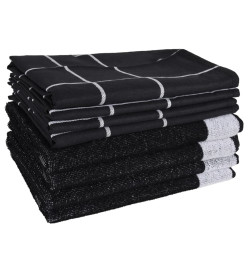 Ensemble de serviettes 12 pcs noir coton