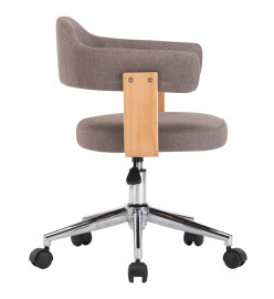 Chaise pivotante de bureau Taupe Bois courbé et tissu