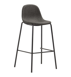 Chaises de bar lot de 4 gris foncé tissu