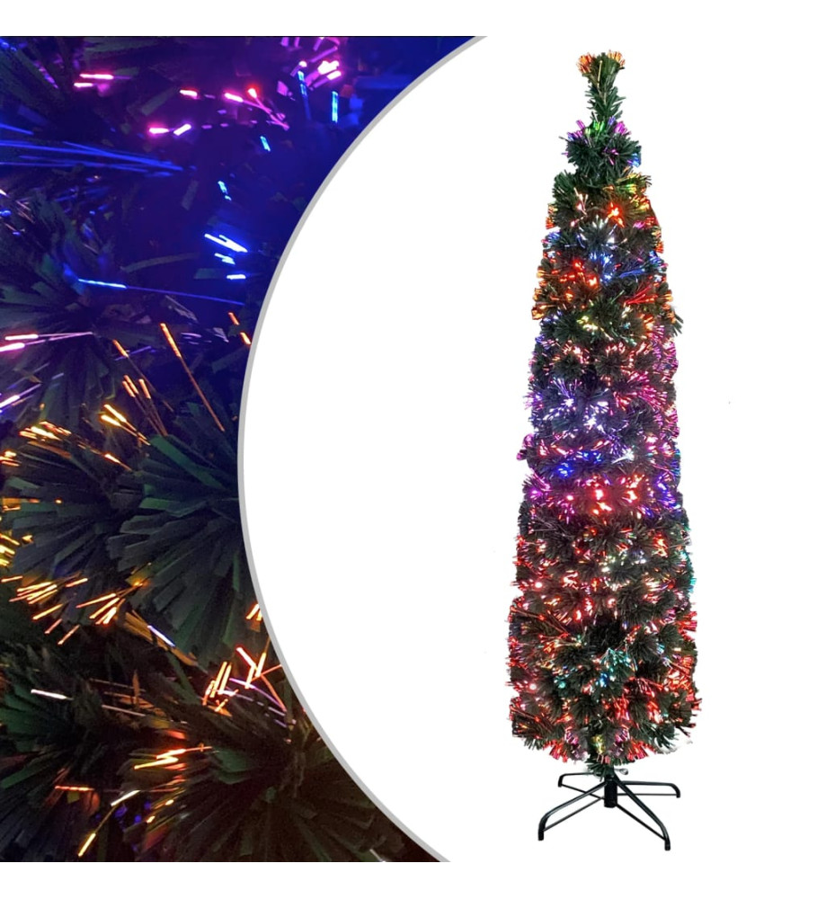 Arbre de Noël artificiel mince et support 120 cm fibre optique