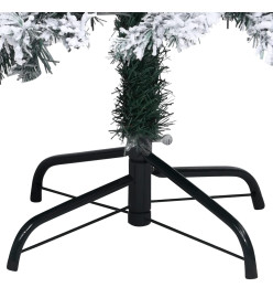 Arbre de Noël artificiel pré-éclairé et boules vert 210 cm PVC