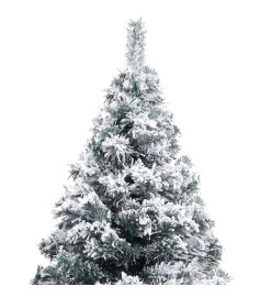 Arbre de Noël artificiel pré-éclairé et boules vert 210 cm PVC