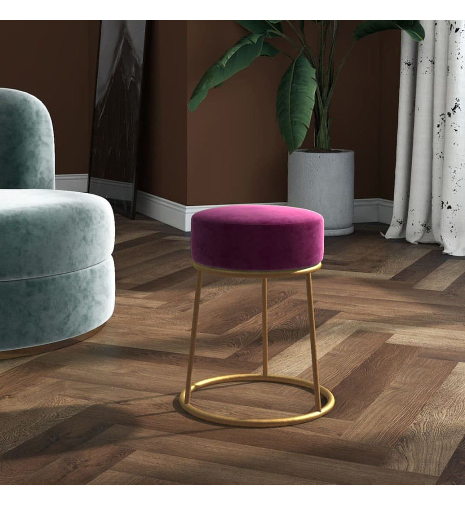 Tabouret rond Violet Velours