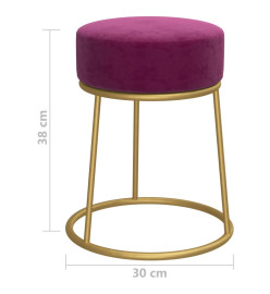 Tabouret rond Violet Velours