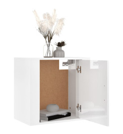 Tables de chevet murales 2 pcs Blanc brillant 50x30x47 cm