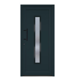 Porte d'entrée anthracite 98x208 cm PVC