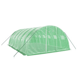 Serre avec cadre en acier vert 24 m² 6x4x2 m