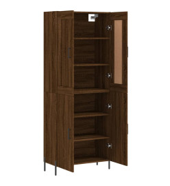 Buffet haut Chêne marron 69,5x34x180 cm Bois d'ingénierie